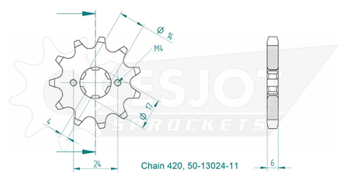 Pignon Esjot - 420 - 11 dents