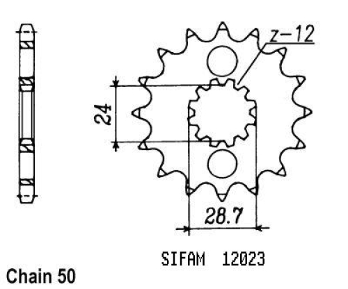 Pignon Kawasaki - 530 - 16 Dents - Similaire JTF517 - Made in Germany