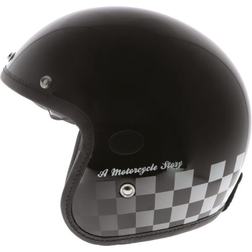 Casque Jet Helstons Course Carbone - Noir/Blanc