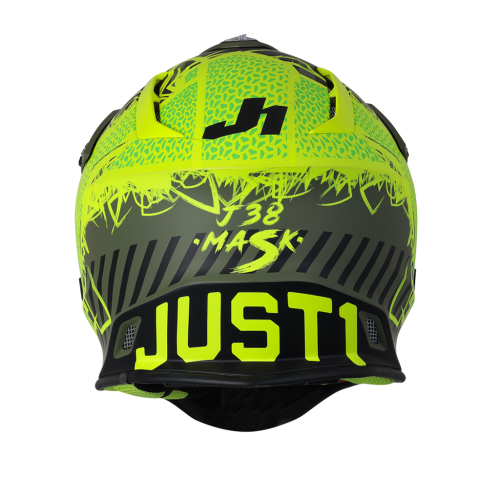 Casque JUST1 J38 Mask Jaune Fluo Noir Vert (MATT)