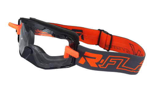 Masque R-FLOW Next Gris Clair / Orange - Ecran Mobile Transparent