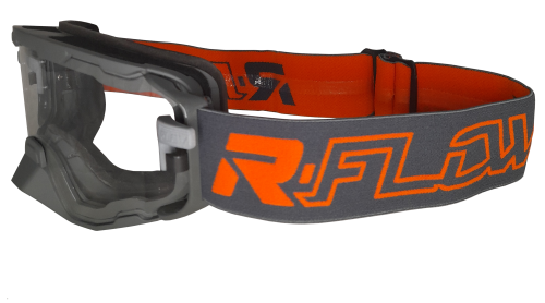 Masque R-FLOW Next Gris / Orange Fluo - Ecran Mobile Transparent