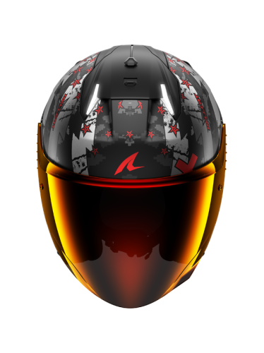 CASQUE SHARK SKWAL i3 JET HELLCAT NOIR MAT ROUGE