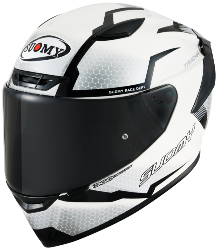 Casque SUOMY TRACK 1 REACTION Blanc Noir Moto privee